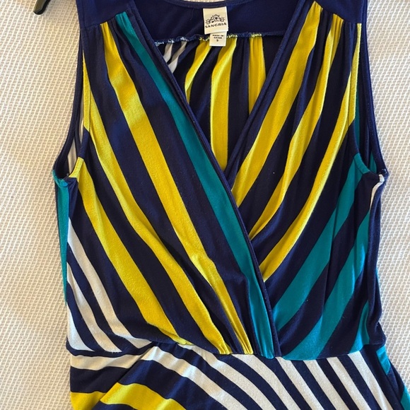 Sangria Striped Handkerchief Hem Dress - Picture 2 of 4